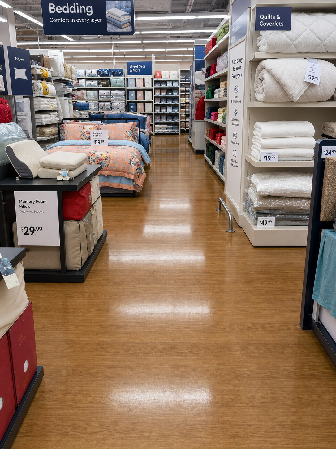 Commercial Vinyl Flooring Project for Supermarket in USA