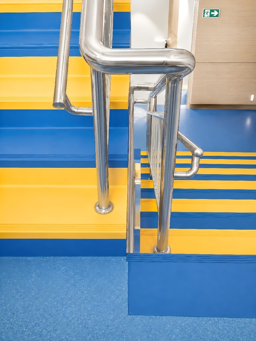 Colorful Kindergarten Stairway - Safety Vinyl Flooring Solution