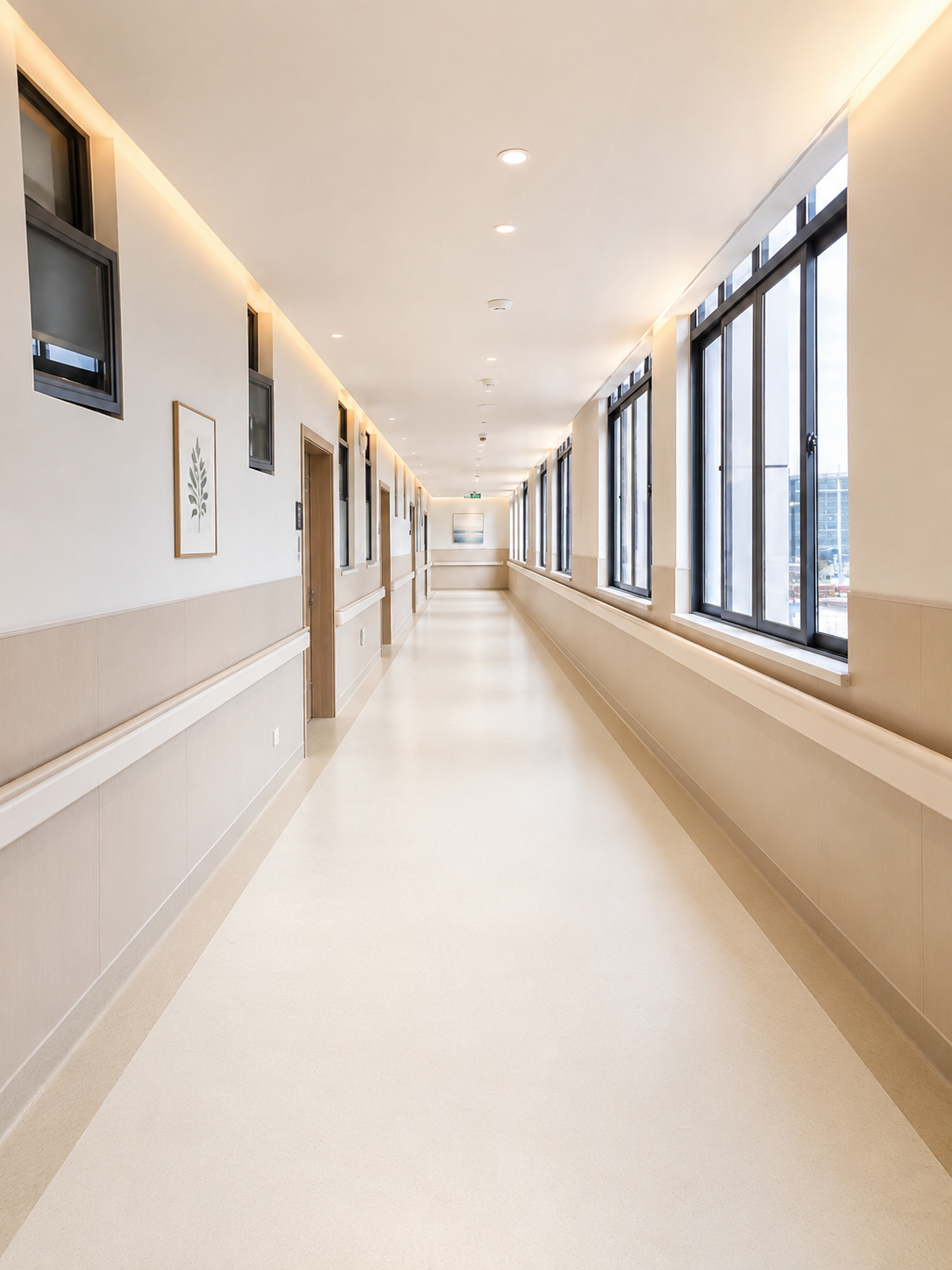 North American Hospital Corridor: Premium Vinyl Flooring Project