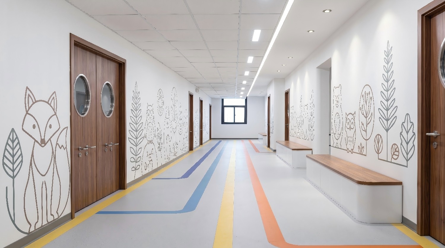 Custom Directional Inlay Vinyl Flooring for Australian Childcare Project