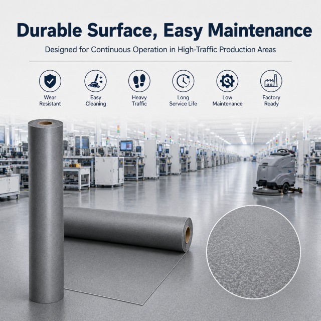 High-Efficiency Large-Scale Project ESD Rolls - 2x20m Rapid Installation Conductive Flooring for Mega Factories